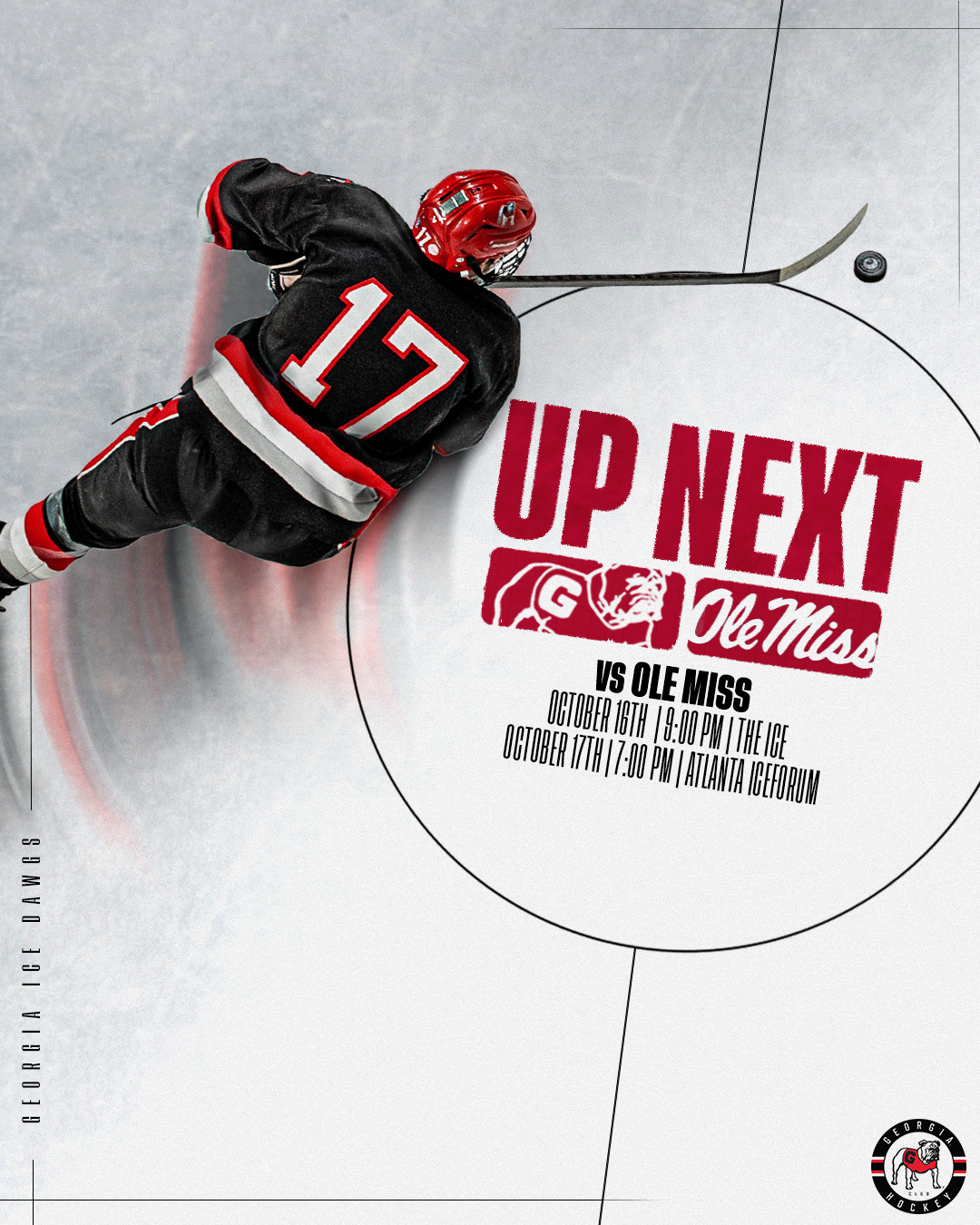 UGA Hockey up next graphic